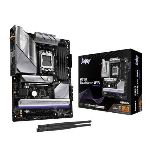 ASRock B850 LiveMixer WiFi Ryzen AM5 Socket B850 chipset ATX Gaming Motherboard with WiFi