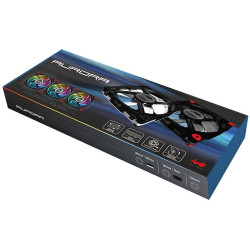Inwin Auroa RGB Fan x3 + Controller Black & Red - with dedicated iC chip/controller for each RGB LED