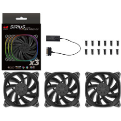 Inwin ASE120 Sirius Extreme black ARGB x3 kit + Controller - 120x120x25mm