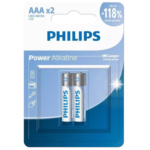 Philips Power Alkaline battery AAA 2 pack