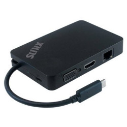 Sunix CCV50PB USB-C Portable Mini Dock Plus Power with USB 3.0 / Gigabit Ethernet / VGA / HDMI / Power Charging Sunix CCV50PB USB-C Portable Mini Dock Plus Power with USB 3.0 / Gigabit Ethernet / VGA / HDMI / Power Charging