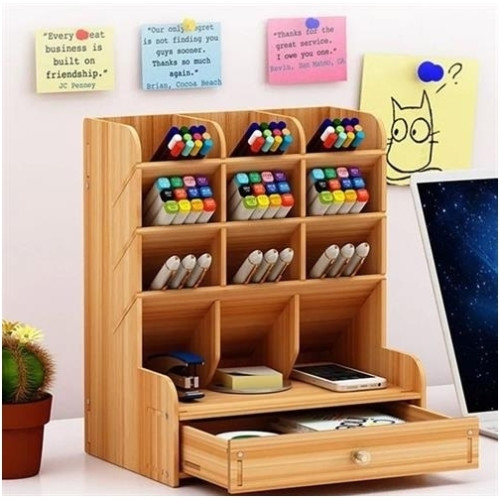 Brainware DIY wooden Desk Organizer