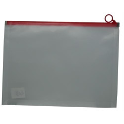 Brainware A4 Clear Carry Folder with Red Easy Slide Zip closure Brainware A4 Clear Carry Folder with Red Easy Slide Zip closure