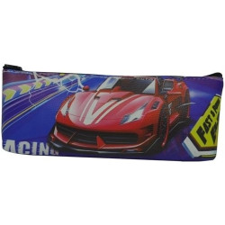 Brainware PU leather 1 pocket 20cm Pencil bag - Ferrari Racing printed artwork