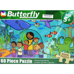 Butterfly 60Pc At The Aquarium Wooden Puzzle