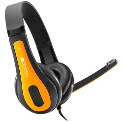 Canyon HSC-1 Basic PC Headset with Microphone - Black / Yellow