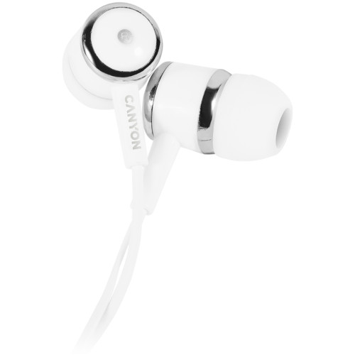 Canyon EPM-01 Headphones with Mic - 1.2m - White with 3.5mm jack