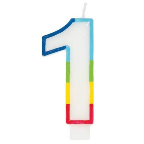 Casey 7cm Multicolor Numerical Birthday Candle Nr.1 Casey 7cm Multicolor Numerical Birthday Candle Nr.1