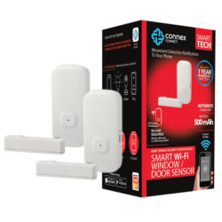 Connex Twin Pack Smart WiFi Door Window Sensor - Rechargeable