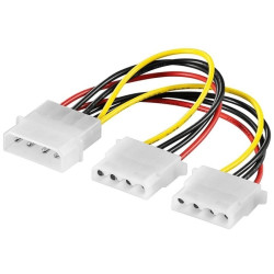 Goobay 1 Molex male to 2 Molex Female Y Power cable