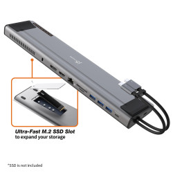 J5 Create JCD551 USB-C Dual 4K Display Docking Station with an M.2 SSD Slot