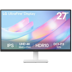 LG 27US500-W UltraFine 27" 4K UHD 3840x2160 IPS Monitor - White, HDMI, DP