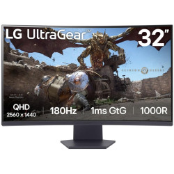 LG 32GS60QC-B UltraGear 31.5" VA QHD 2560x1440 180Hz 1ms Curved Gaming Monitor