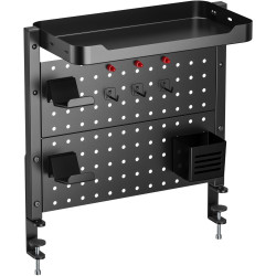 LinkQnet Clamp-On Organizer shelf with pegboard kits