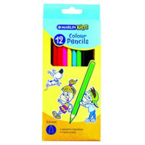Marlin Kids Colour Pencils Long - Pack of 12