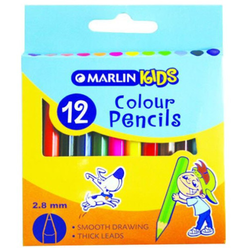 Marlin Kids Colour Pencils Short - Pack of 12