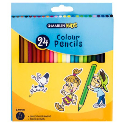 Marlin Kids Colour Pencils 24's Long