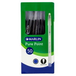 Marlin Pure Point Transparent Box of 50 - Blue