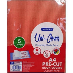 Marlin Kids A4 Precut Book Cover Red - 5 pack Marlin Kids A4 Precut Book Cover Red - 5 pack