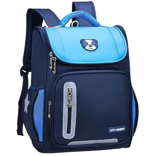 Microworld Kids SM baby school bag with reflectors - Navy French & Blue Microworld Kids SM baby school bag with reflectors - Navy French & Blue