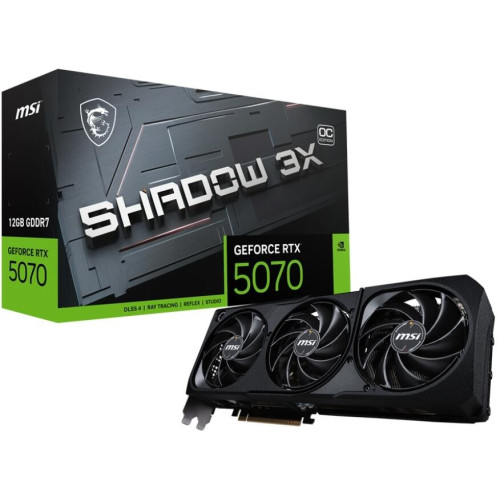 MSI nVidia Geforce RTX 5070 Shadow 3x OC 12GB GDDR7 PCI-e 5.0 x16 Graphics card, DP, HDMI MSI nVidia Geforce RTX 5070 Shadow 3x OC 12GB GDDR7 PCI-e 5.0 x16 Graphics card, DP, HDMI