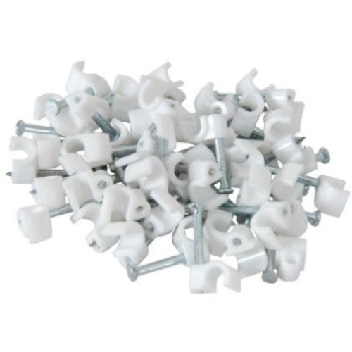 Noble Round Cable Clips 7mm - White100 Pieces per pack