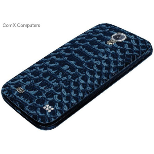 Promate Charm.S4 Blue Premium Patterned-Leather Back Cover