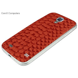 Promate Charm.S4 Maroon Premium Patterned-Leather Back Cover