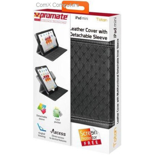 Promate Totan Protective Leather Cover with Multifunctional Detachable Inner Sleeve