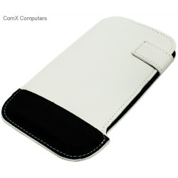 Promate Kolabro White & Black Slim-line protective genuine leather pouch case Promate Kolabro White & Black Slim-line protective genuine leather pouch case