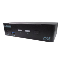 Rextron PKABM-G3112 2-port 4k Displayport Kvm Switch To Hdmi2.0 And Usb3.2 Gen 1 With Audio And Hotkey Control