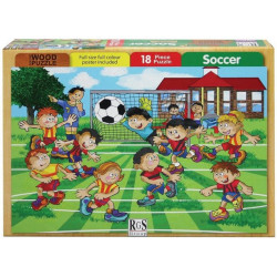 RGS 18 Piece A4 Wooden Puzzle Soccer