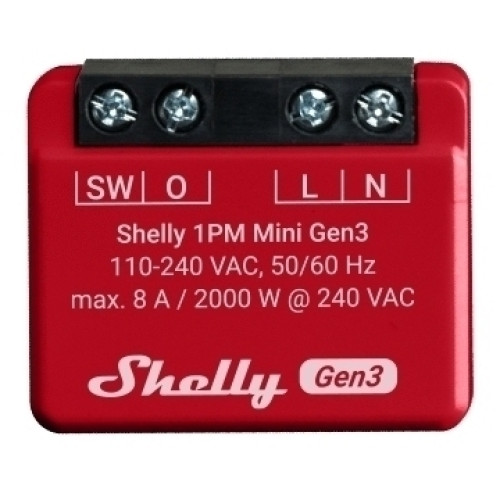 Shelly Smart Wi-Fi Mini Relay Gen3 - 8A x 1 channel