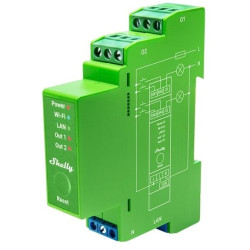 Shelly Pro Dimmer 2PM Professional Two-Channel DIN-Rail Mountable Dimmer With Power Monitoring