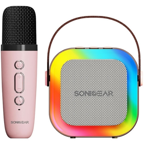 SonicGear iOX K200 Portable Bluetooth Speaker with Wireless Microphone - Pink