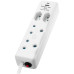 Switched 4 way extension Lead with 1x Type-C + 1x USB - 4m Switched 4 way extension Lead with 1x Type-C + 1x USB - 4m