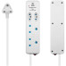 Switched 4 way extension Lead with 1x Type-C + 1x USB - 4m Switched 4 way extension Lead with 1x Type-C + 1x USB - 4m