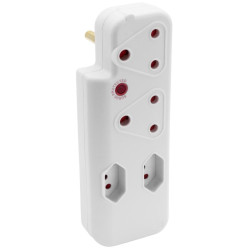 Switched 4 way Medium Surge adaptor - White