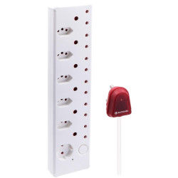Switched 12-way High Surge Multiplug 0.5m - White