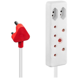 Switched 4-way Medium Surge extension Lead - 5m