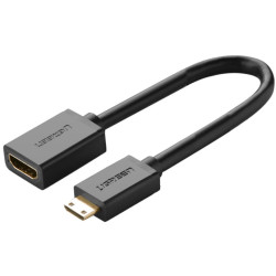UGREEN Black 22cm Mini HDMI Male to HDMI Female Adapter Cable UGREEN Black 22cm Mini HDMI Male to HDMI Female Adapter Cable