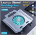 UniQue 15.6" Notebook Stand with Electric Fan - Silver