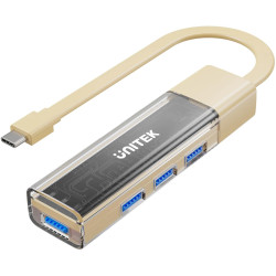 Unitek H1319A USB Type-C to 4 port USB 3.0 Hub with Bi-Directional detachable cable - Cream Unitek H1319A USB Type-C to 4 port USB 3.0 Hub with Bi-Directional detachable cable - Cream