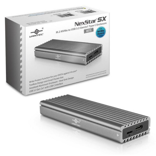VANTEC NST-205C3-SG M.2 NVMe SSD To USB 3.2 Gen 2x1 Type C Enclosure
