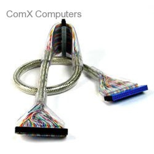 vantec 90cm (36") rounded ata133 ide cable with pull tab - 3 connectors - clear pvc with silver braid vantec 90cm (36") rounded ata133 ide cable with pull tab - 3 connectors - clear pvc with silver braid