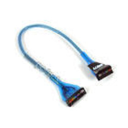 vantec 25cm (10") rounded ata133 ide cable with pull tab - bLue pvc pipe - 2 connectors only
